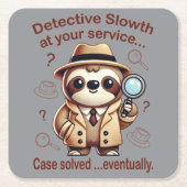 Rechercheur Sloth - Sloth Private Eye Kartonnen Onderzetters (Voorkant)