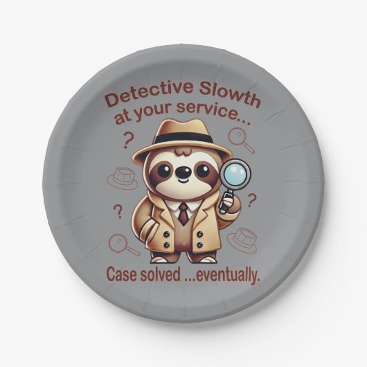 Rechercheur Sloth - Sloth Private Eye Papieren Bordje (Voorkant)