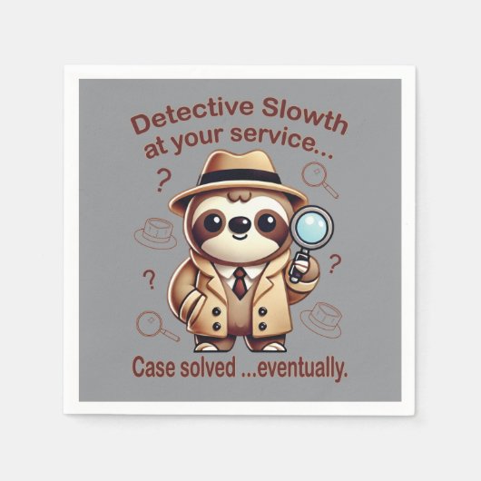 Rechercheur Sloth - Sloth Private Eye Servet (Voorkant)