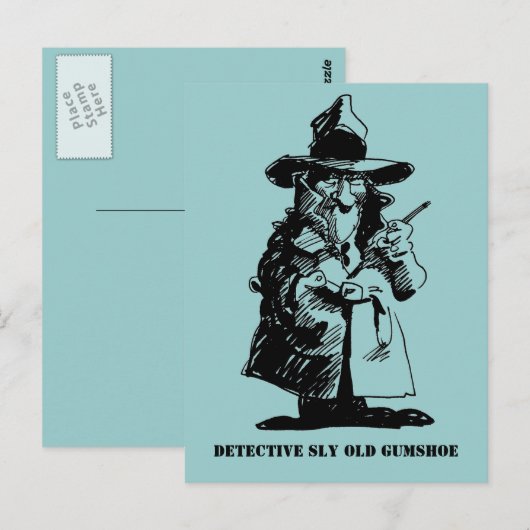 rechercheur Sly Ol Gumshoe Murder Mystery Sleuth Briefkaart (Voorkant / Achterkant)