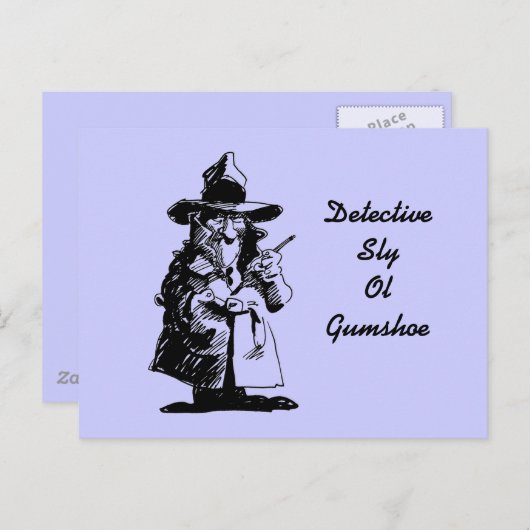 rechercheur Sly Ol Gumshoe Murder Mystery Sleuth Briefkaart (Voorkant / Achterkant)