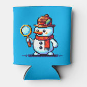 Rechercheur Snowman - Grappige Pixel Art Winter My Blikjeskoeler (Voorkant)