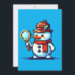 Rechercheur Snowman - Grappige Pixel Art Winter My Feestdagenkaart<br><div class="desc">Er is een mysterie op te lossen in de sneeuw! 🔍⛄ Het "Detective Snowman" ontwerp is voorzien van een pixel art sneeuwpop in een stijlvol pet en sjaal, met een vergrootglas en op zoek naar aanwijzingen in het winterwonderland. Perfect voor mysterieliefhebbers, winterliefhebbers en fans van eigenzinnige pixelkunst, dit unieke ontwerp...</div>