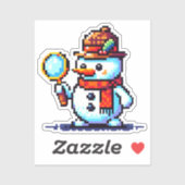 Rechercheur Snowman - Grappige Pixel Art Winter My Sticker (Vel)
