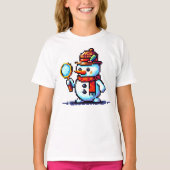 Rechercheur Snowman - Grappige Pixel Art Winter My T-shirt (Voorkant)
