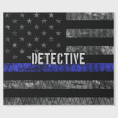 Rechercheur Thin Blue Line Distress Vlag Cadeaupapier (Vlak)