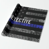 Rechercheur Thin Blue Line Distress Vlag Cadeaupapier (Uitgerold)