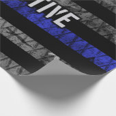 Rechercheur Thin Blue Line Distress Vlag Cadeaupapier (Hoek)
