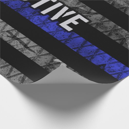 Rechercheur Thin Blue Line Distress Vlag Cadeaupapier (Hoek)