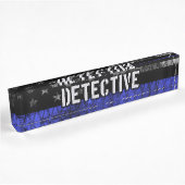Rechercheur Thin Blue Line Distress Vlag Naambordje