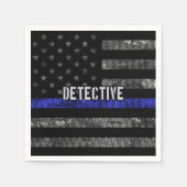 Rechercheur Thin Blue Line Distress Vlag Servet (Voorkant)