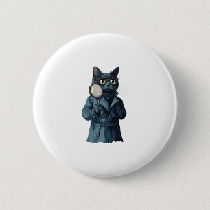 Rechercheur Whiskers � grappige kat mysterie roman Ronde Button 5,7 Cm