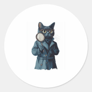 Rechercheur Whiskers � grappige kat mysterie roman Ronde Sticker