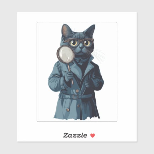 Rechercheur Whiskers � grappige kat mysterie roman Sticker (Vel)