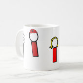 Rechercheurs in vermomde personages koffiemok (Voorkant links)