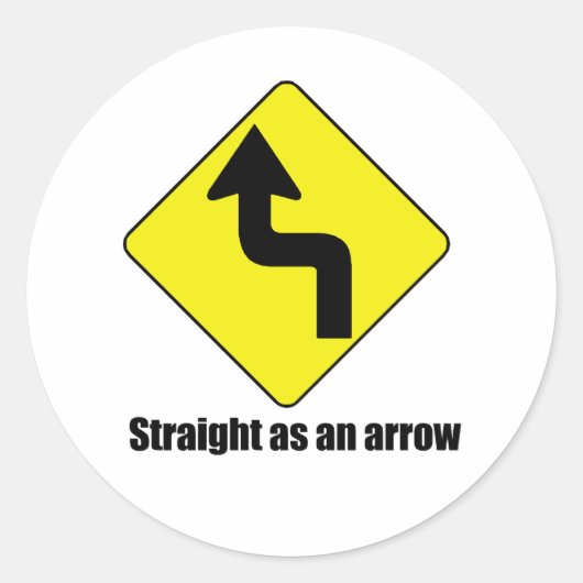 Recht als een pijl ronde sticker (Voorkant)