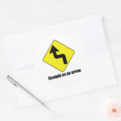 Recht als een pijl ronde sticker (Envelop)