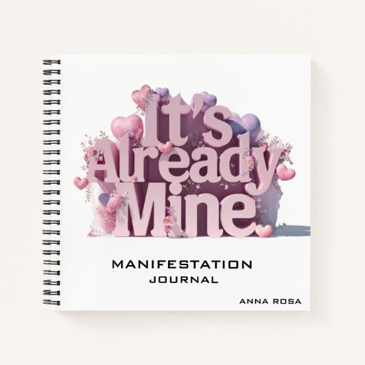 *~* Recht Attractie Manifestatie Harten AP85 Notitieboek (Voorkant)