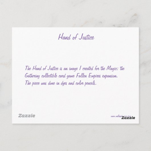 Recht Briefkaart (Achterkant)