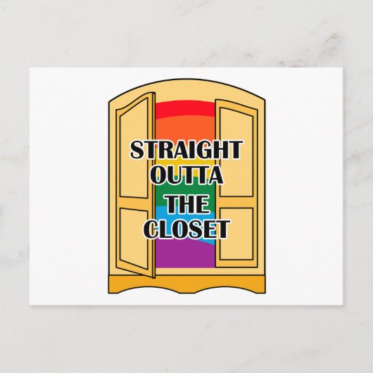 Recht buiten de kast briefkaart (Voorkant)