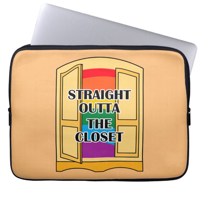 Recht buiten de kast laptop sleeve (Voorkant)