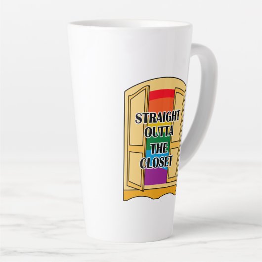 Recht buiten de kast latte mok (Rechterhoek)