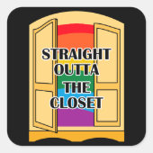 Recht buiten de kast vierkante sticker (Voorkant)