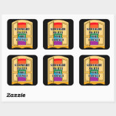 Recht buiten de kast vierkante sticker (Vel)