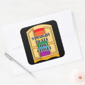 Recht buiten de kast vierkante sticker (Envelop)