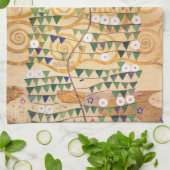 Recht deel van de Levensboom van Gustav Klimt Theedoek (Gevouwen)