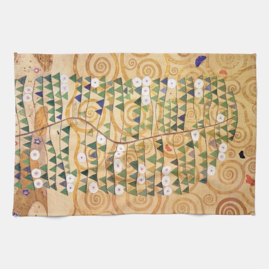 Recht deel van de Levensboom van Gustav Klimt Theedoek (Horizontaal)