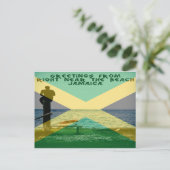 Recht dichtbij het Strand Jamaïca Briefkaart (Staand voorkant)