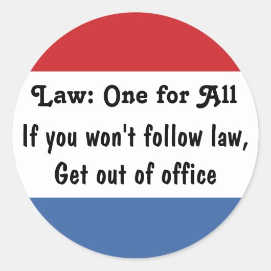 Recht: Eén voor alle v3 Ronde Sticker (Voorkant)