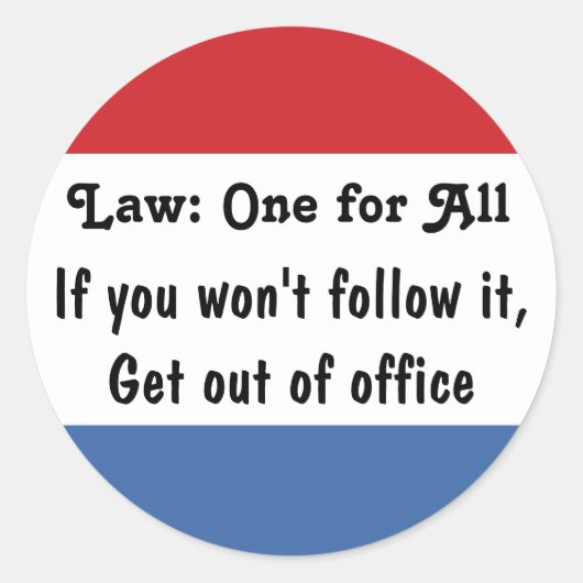 Recht: Eén voor allen Ronde Sticker (Voorkant)