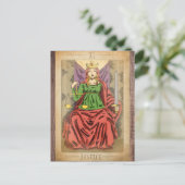 Recht grote arcana tarotkaartschalen in nood briefkaart (Staand voorkant)