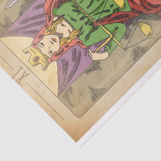 Recht grote arcana tarotkaartschalen in nood tissuepapier (Detail)