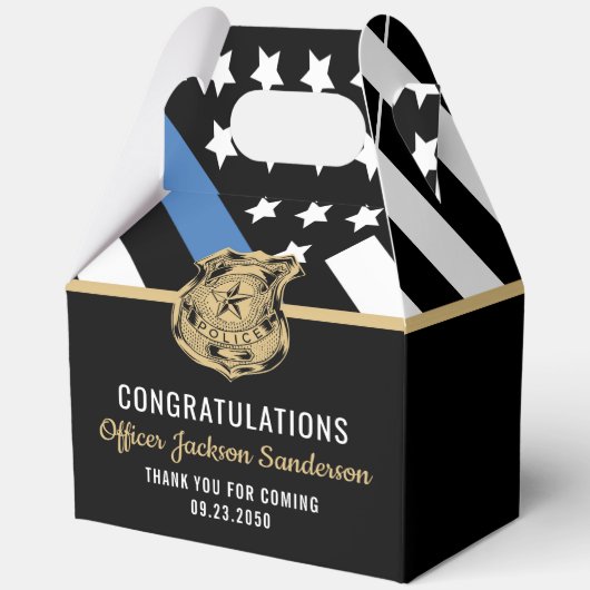 Recht Handhaving Blue Line Politie Pensioen Partij Bedankdoosjes (Achterkant)