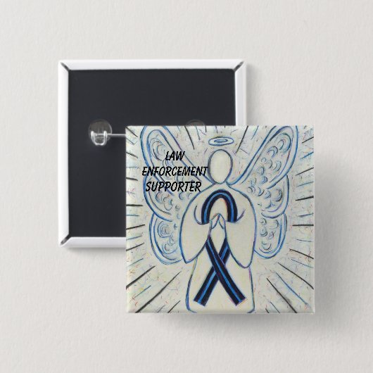 Recht handhaving ondersteunend bewustzijn lint vierkante button 5,1 cm (Voorkant /achterkant)