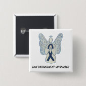 Recht handhaving ondersteunend bewustzijn lint vierkante button 5,1 cm (Voorkant /achterkant)