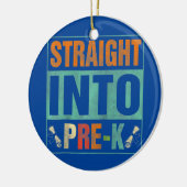 Recht in prek grappigheid terug naar schoolleraar keramisch ornament (Links)