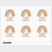 Recht in succes inspirerend boho regenboog ronde sticker (Vel)