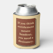 Recht is geen aalmoes blikjeskoeler (Blikje Voorkant)