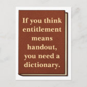 Recht is geen aalmoes briefkaart (Voorkant)