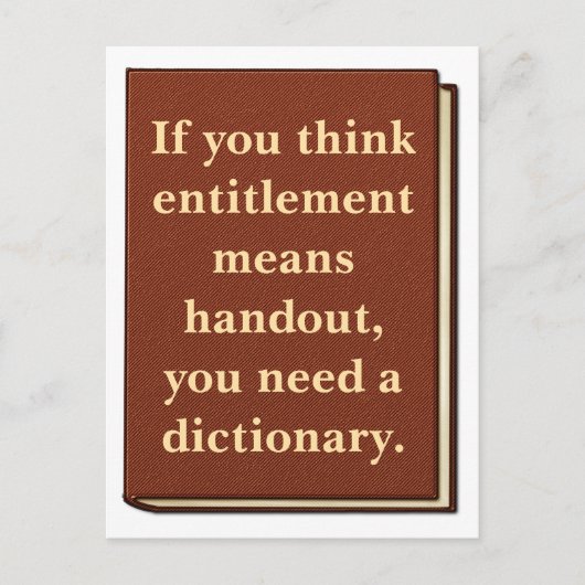 Recht is geen aalmoes briefkaart (Voorkant)