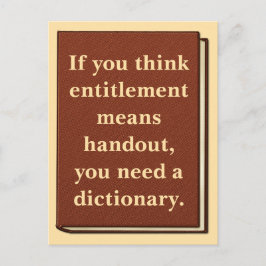 Recht is geen aalmoes briefkaart