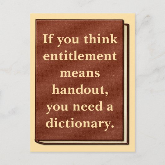 Recht is geen aalmoes briefkaart (Voorkant)