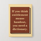 Recht is geen aalmoes button (Voorkant)