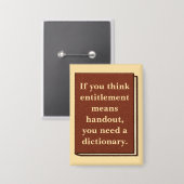 Recht is geen aalmoes button (Voorkant / Achterkant)