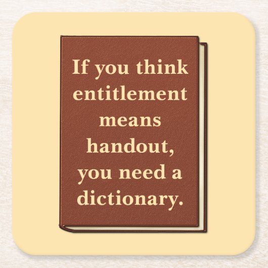 Recht is geen aalmoes kartonnen onderzetters (Voorkant)