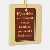 Recht is geen aalmoes keramisch ornament (Rechts)